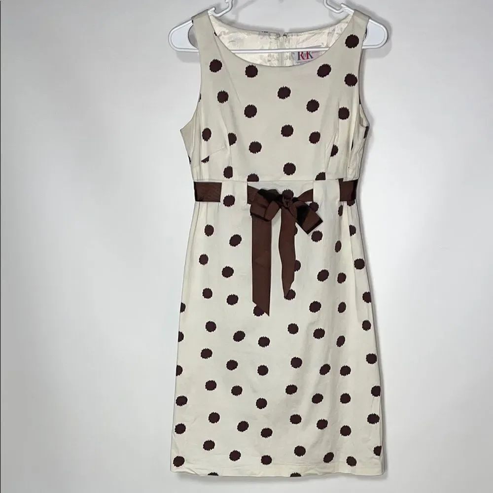 R&k Polka Dot Sleeveless Dress with Bow